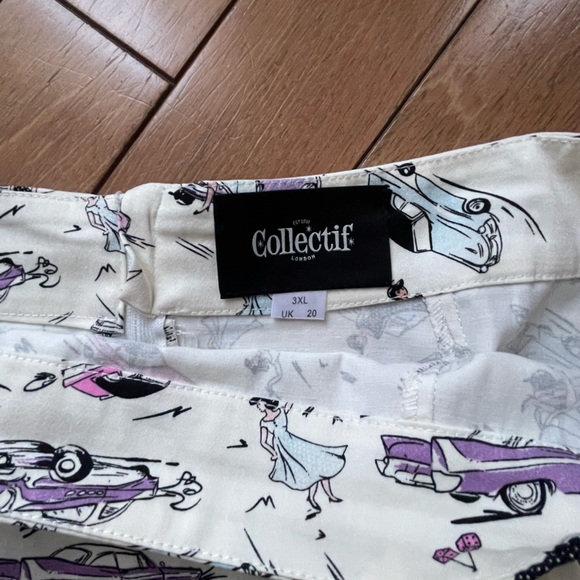 Collectif London 50s Car Print Swing Skirt – Size 3XL (UK 20) - Picture 7 of 15